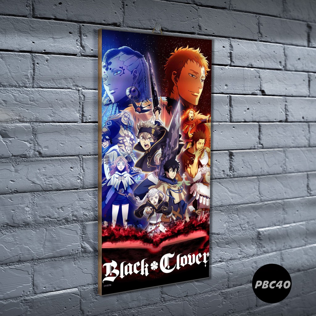 Poster Kayu Black clover /Dekorasi Kamar / Anime /Art / Poster Keren / Poster minimalis/ PBC-PBC40