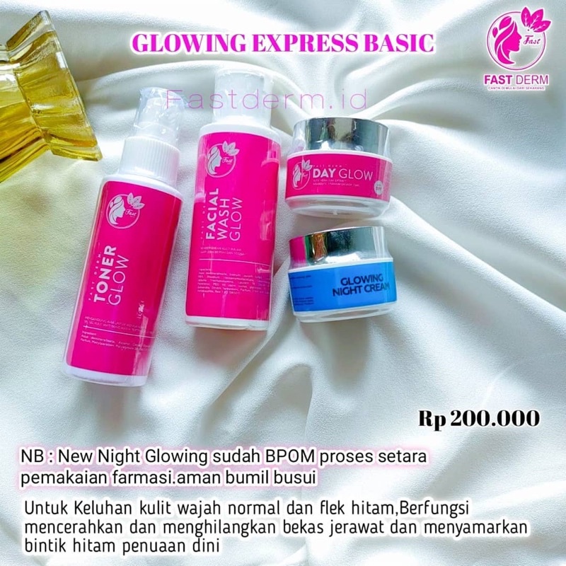 READY COD ‼️ FASTDERM PAKET BASIC GLOWING EXPRESS CREAM MALAM SETARA FARMASI BPOM FAST DERM BEAUTY S