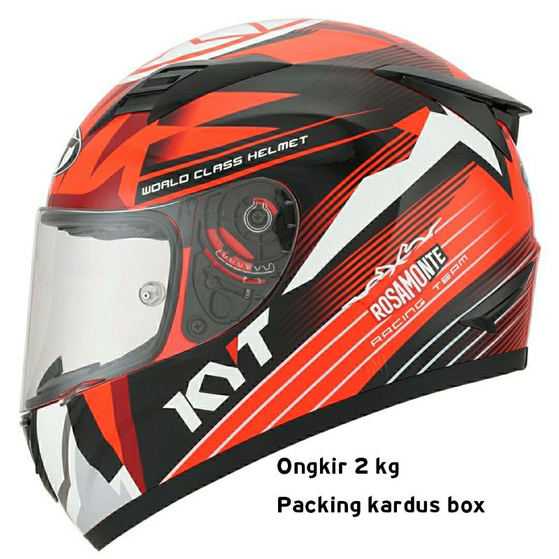 Helm KYT R10 Original Flat Visor Race Edition #3 Rosamonte Red Fluorescent