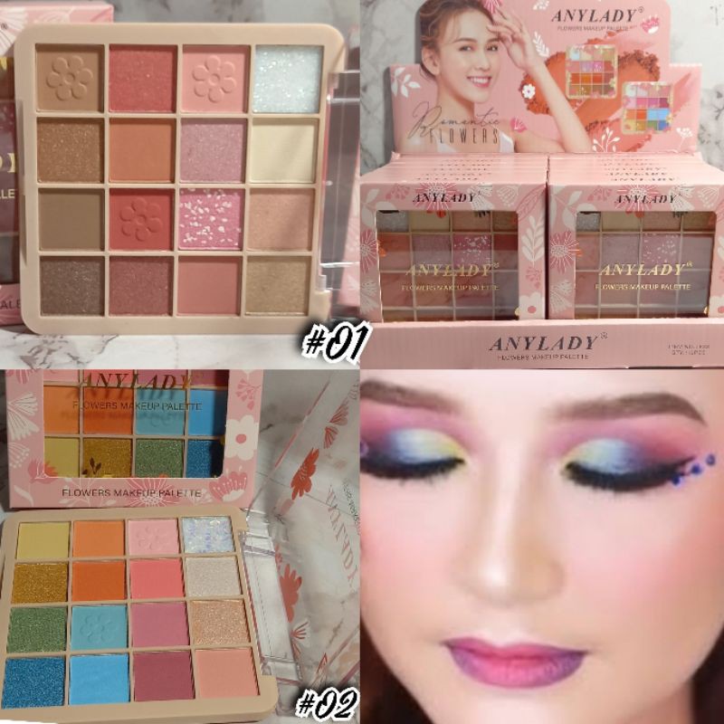 PROMO EYESHADOW ANYLADY  MAKEUP PALETTE FLOWERS | CAT LOVE ORANGE THAILAND  16WARNA NO.833 | 833B