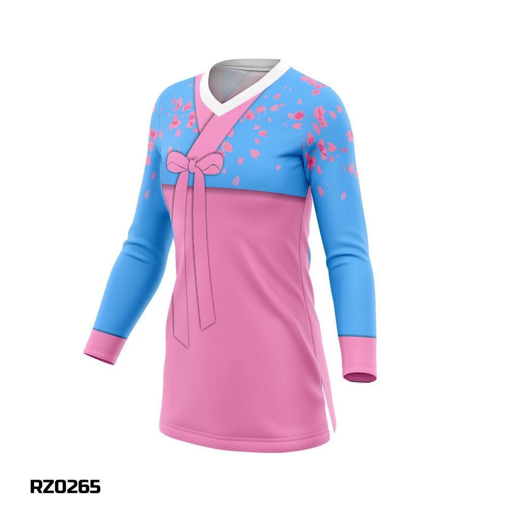 Kaos Baju Jersey Sepeda Gowes Motif Hanbok Korea Tunik Wanita Dryfit Full Printing RZ0265