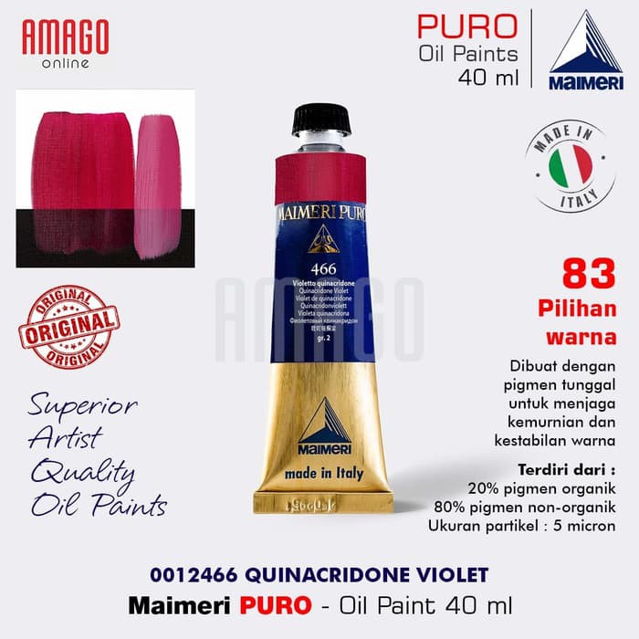 MAIMERI PURO - OIL PAINT - QUINACRIDONE VIOLET - 40ML - M0012466