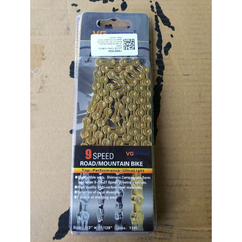 rantai sepeda VG Sports 9 speed hollow
