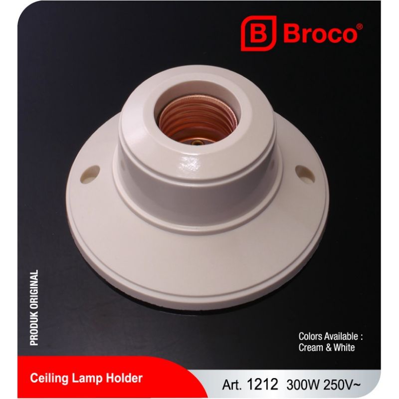 Fiting Plafon BROCO BULAT CREAM 1212 Fitting Lampu Tempel E27