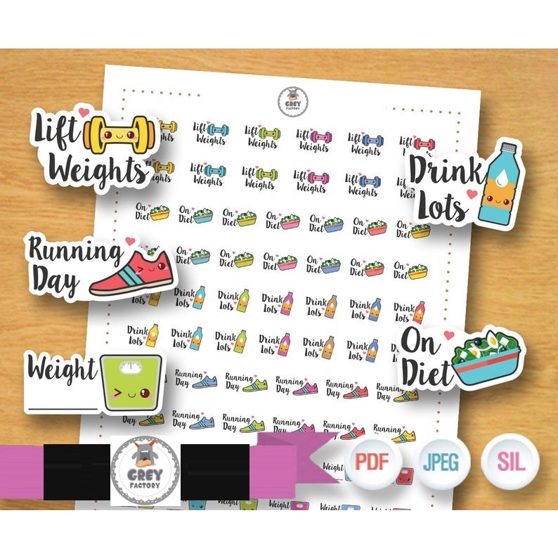

Stiker Lucu Sticker Stickers Planner - Fitness