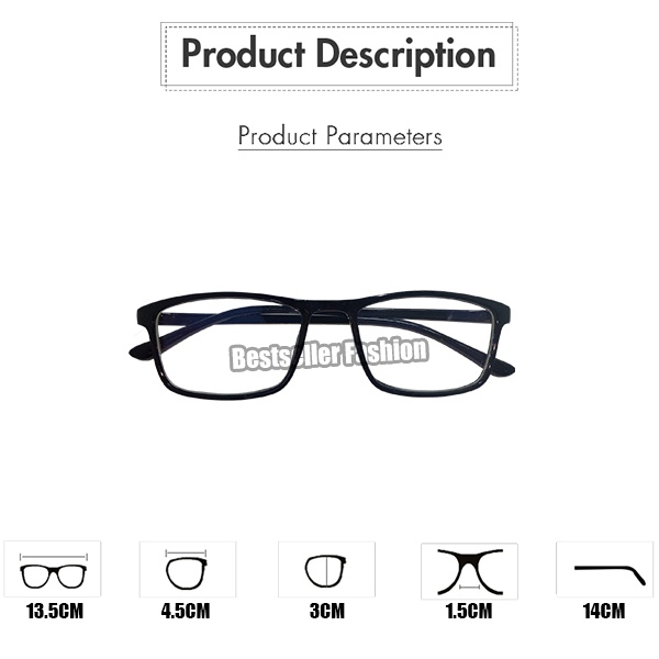 (Bayar di Tempat) Kacamata 100% Anti Blueray Retro Kotak Eyeglasses kacamata unisex kacamata fashion Kacamata Model Korea FREECASE