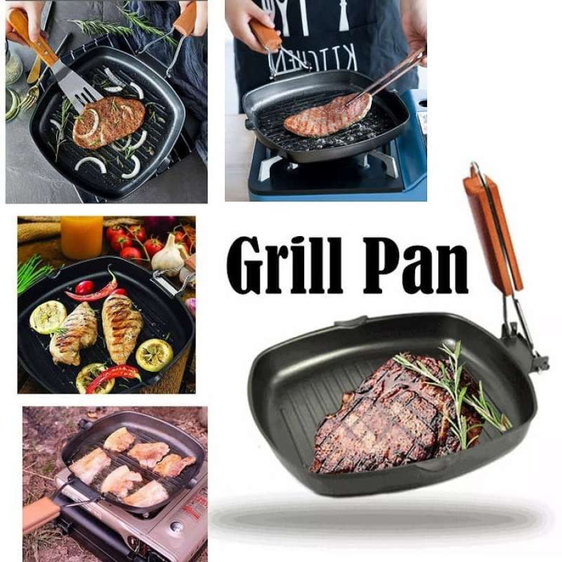 TEFLON BBQ / SQUARE GRILL PAN TEFLON BARBEQUE 20 CM DAN 24 CM TEFLON PANGGANGAN STEAK / Toko HAF Store