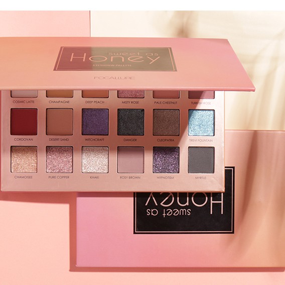 Focallure Eyeshadow Sweet As Honey 18 Color Eye Shadow Palette Matte Shimmer Focallure Eyeshadow Focallur