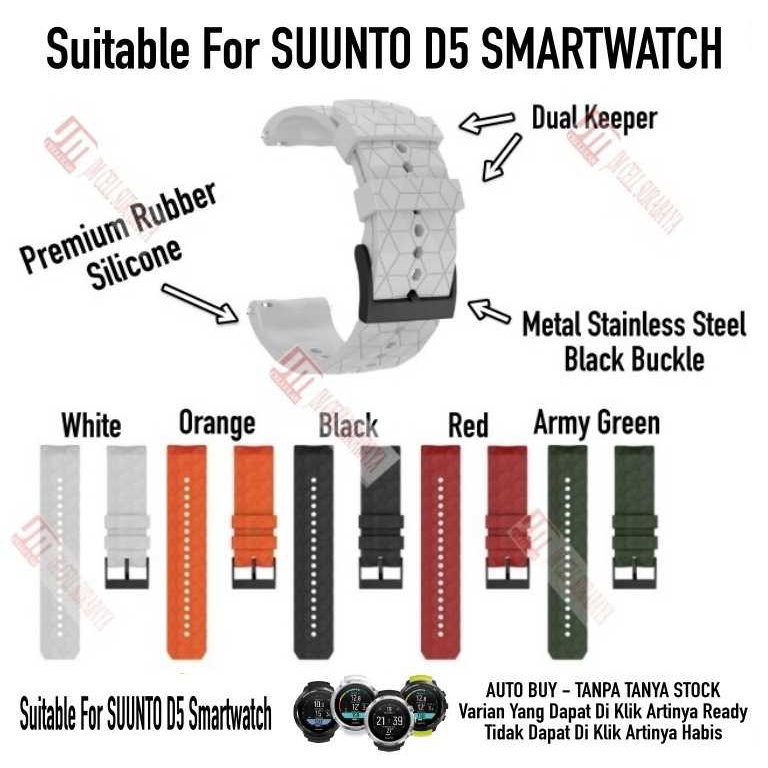 HPF Tali Jam Tangan 24mm Watch Strap For Sunto D5 - Rubber Silikon