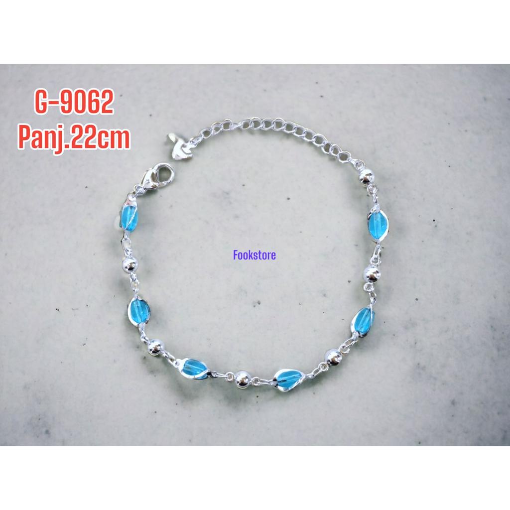 TERMURAH GELANG BATU WARNA SILVER/ANTI ALERGI