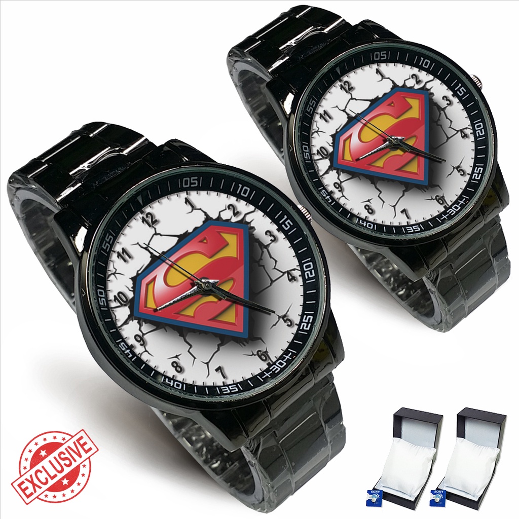 Jam Tangan Rantai Couple SUPERMAN MOTIF 1 (Special)