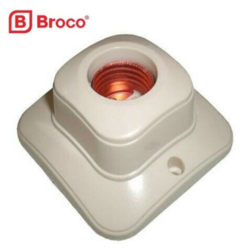 BROCO Fitting Lampu broco 1210 / 1211 / 1212 fitting plafon broco rumah lampu e27 fitting segi broco