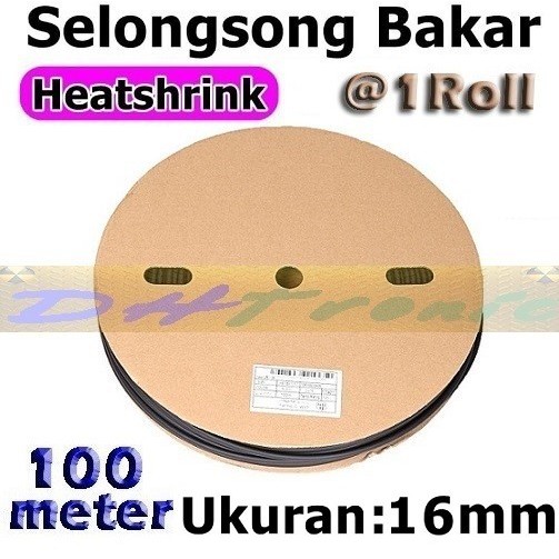 Selongsong Bakar Kabel 100 Meter 16mm Heatshrink Tube Pelapis 1ROLL 100M Kabel 16mm Heat shrink Selo
