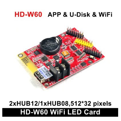 Controller Card LED HD-W60 Single Double Color Running Text USB WIFI Wireless