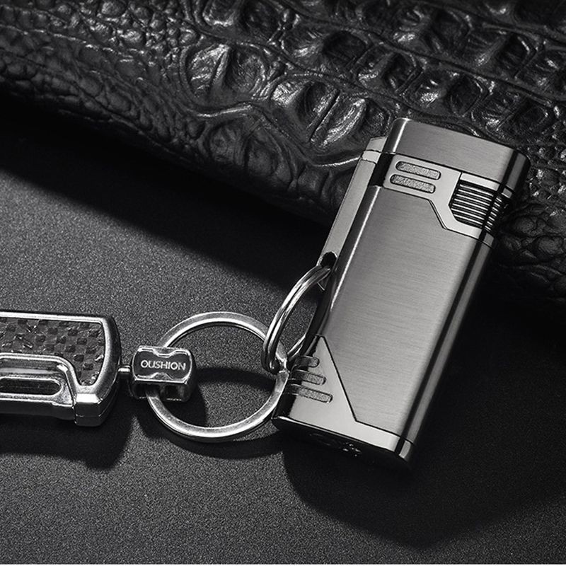 Korek Api Gas Lighter Double Jet - Metallic Black