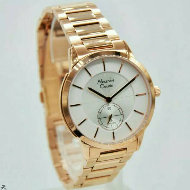 JAM TANGAN PRIA ALEXANDRE CHRISTIE AC 8546 ROSEGOLD WHITE