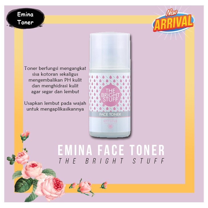 EMINA BRIGHT STUFF SERIES ( MOIST CREAM / SHEET MASK / FACE TONER / FACE WASH / LOOSE POWDER / TONR UP CREAM )