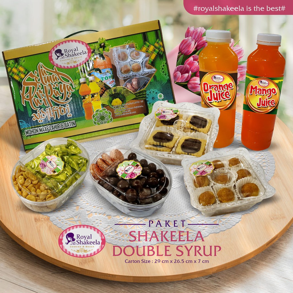 

PAKET KUE KERING LEBARAN MRS SISKA 250 BOX ROYAL SHAKEELA DOUBLE SYRUP