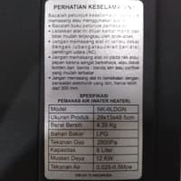 Water Heater Gas Niko NK 6LDG Glass/Pemanas Air Gas 6ldg....