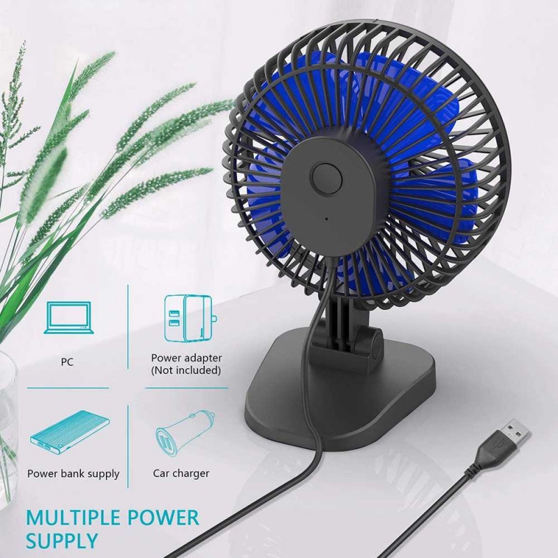 Electric Fan Kipas Angin Meja Mini Portable Minimalis USB 5V 2400RPM