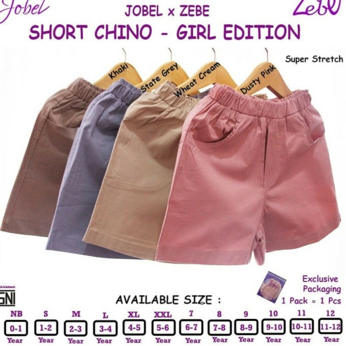 JOBEL Short Pants Chino Girl Edition Celana Pendek Anak Perempuan