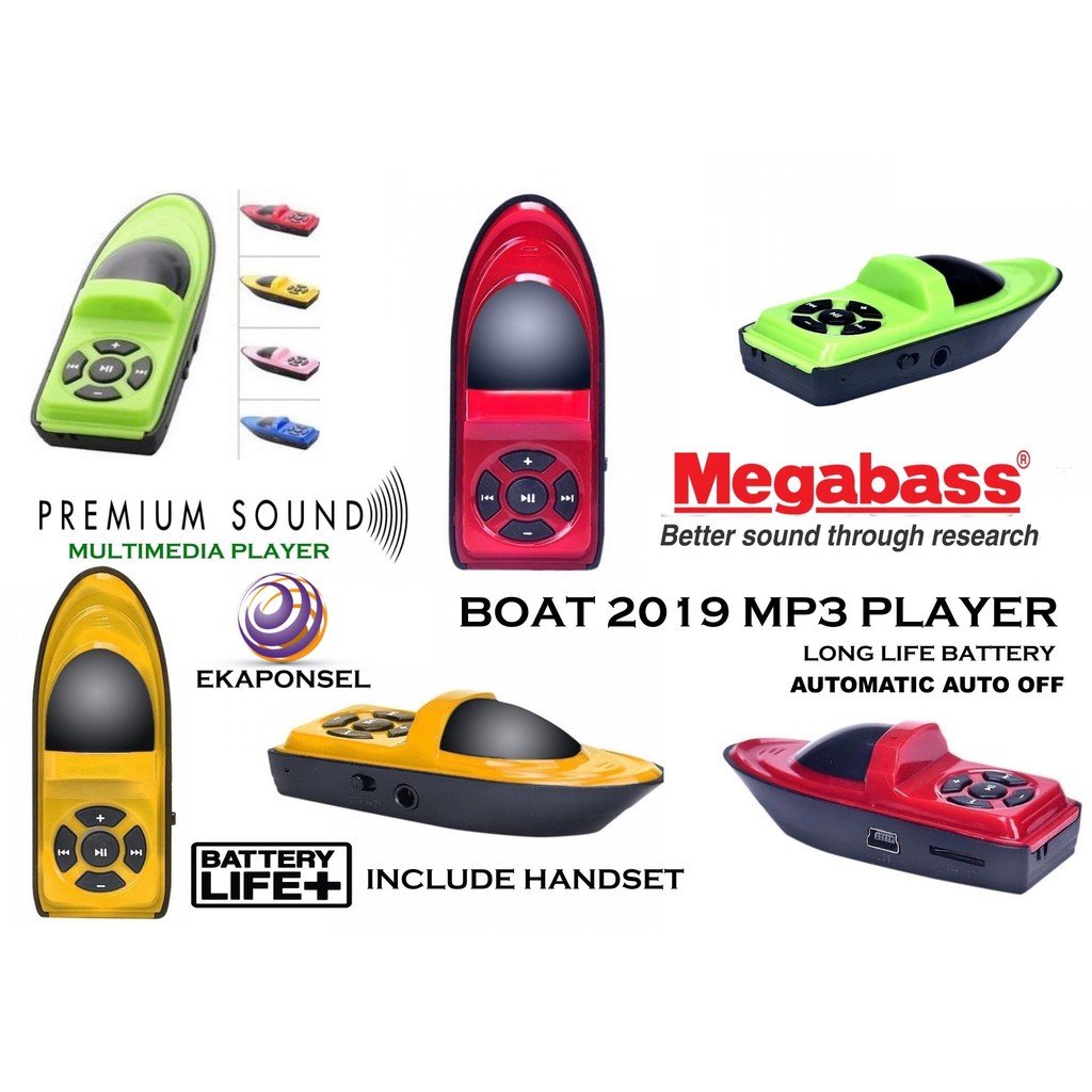 BOAT 2019 MP3 PLAYER MUSIK /MULTIMEDIA PLAYER MEGABASS TERMASUK HEADSET