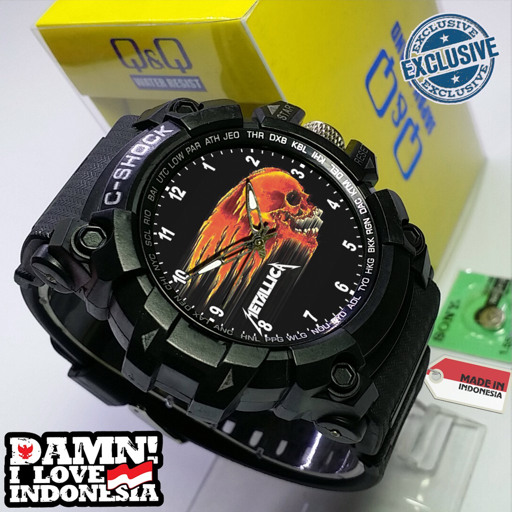 (EXCLUSIVE ) JAM TANGAN METALLICA WATER RESIST FREE BOX DAN BATREI - NO.7