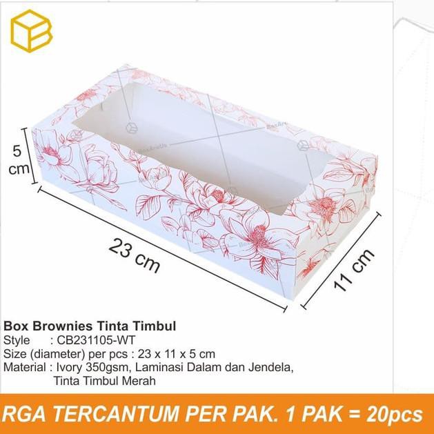 

xfv-254 Box Brownies, Packaging, Dus Kue, Kotak,Kardus Roti Cake - CB231105-WT