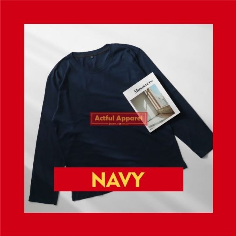 Kaos Polos Panjang Warna Navy