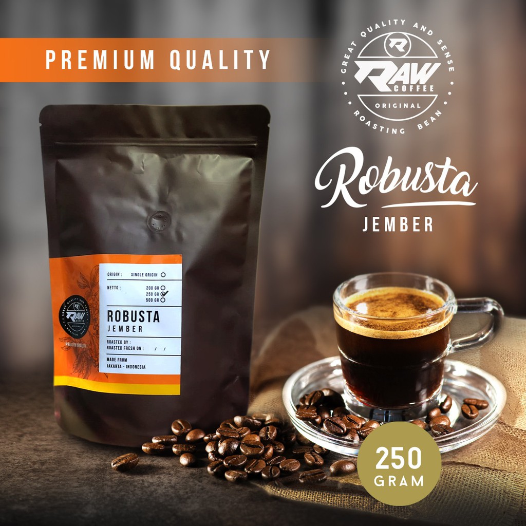 

KOPI ROBUSTA JEMBER 250 GRAM, PREMIUM QUALITY