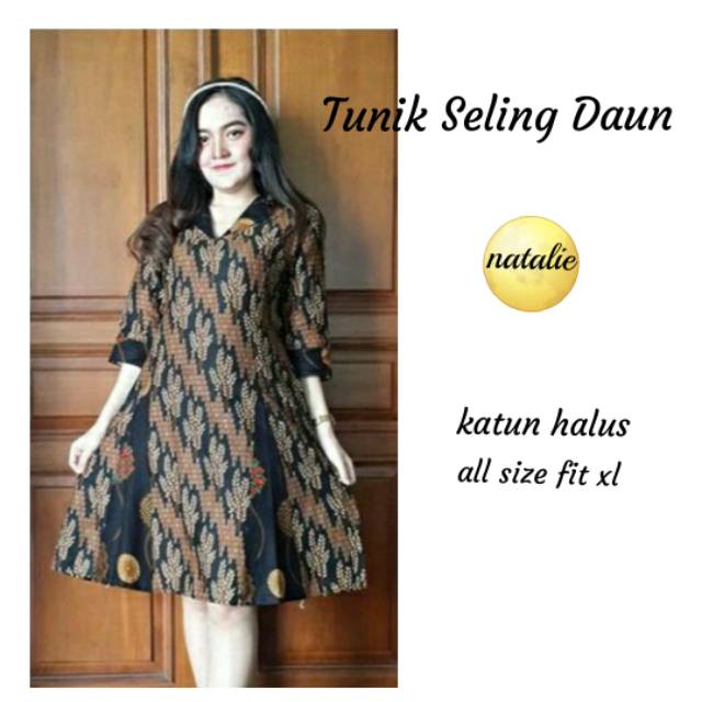 Tunik seling bunga dan daun