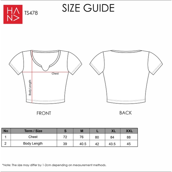 HanaFashion JKT - Kharen T-shirt Knit / Crop Top Wanita Gaya Korea - TS478