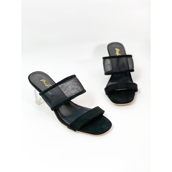 Anastasia Suede Glass Heels