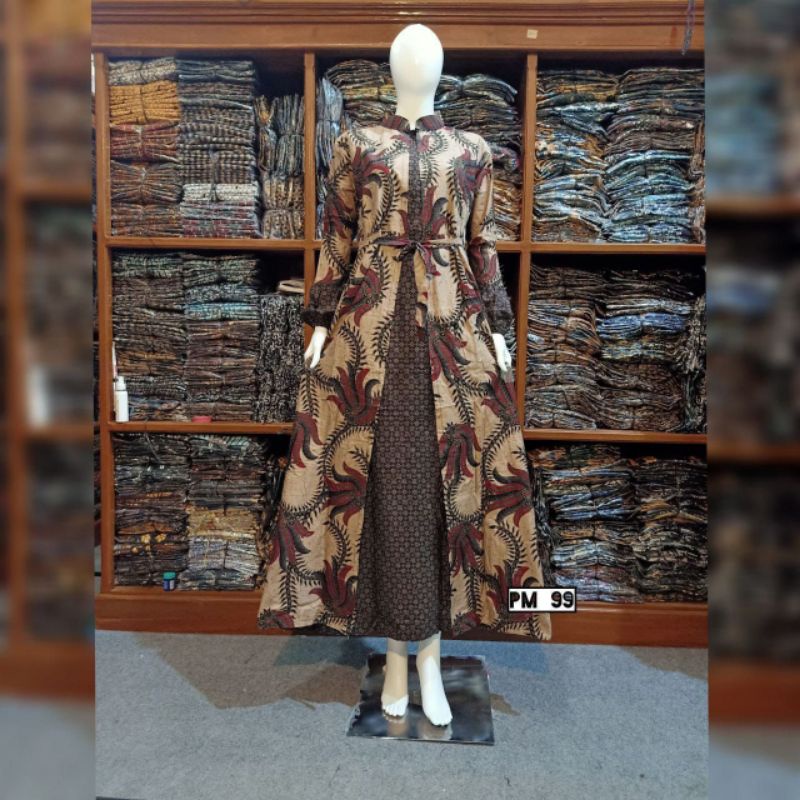 TERBARU Gamis Wanita Batik Cardi Bahan Katun JUMBO