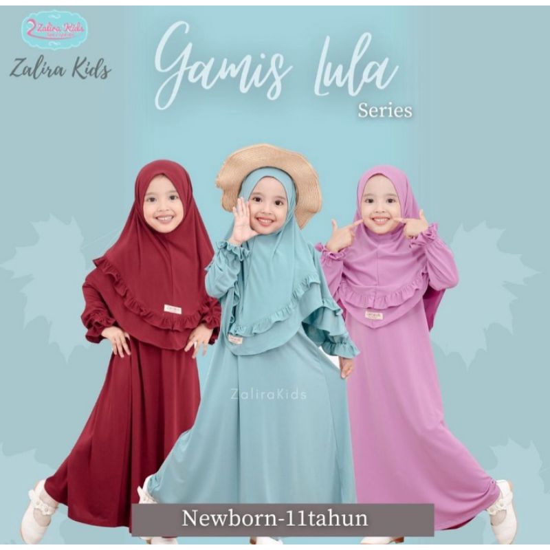 00118 | Zalira Kids | Gamis Anak Model Lula Series Usia 3 - 12 Tahun ORI