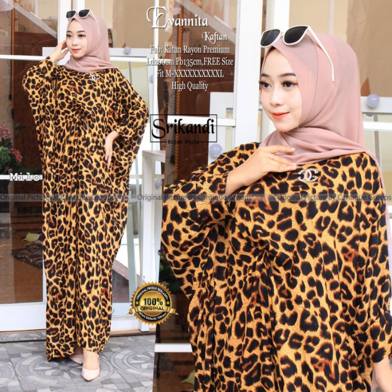 15.5 Evannita kaftan/kaftan fab rayon premium motif macan by Srikandi