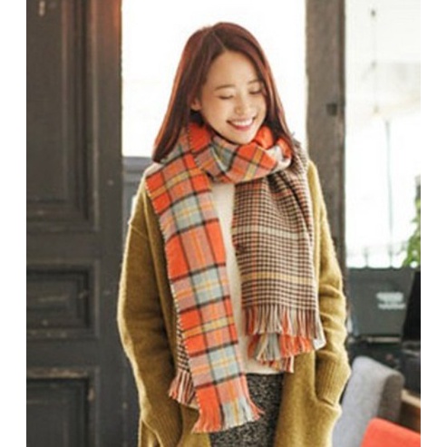 IMPORT REVERSIBLE LONG SCARF WOOL CASHMERE WOMAN MAN KIDS SYAL SELENDANG PANJANG WANITA PRIA MUSIM DINGIN BOLAK BALIK