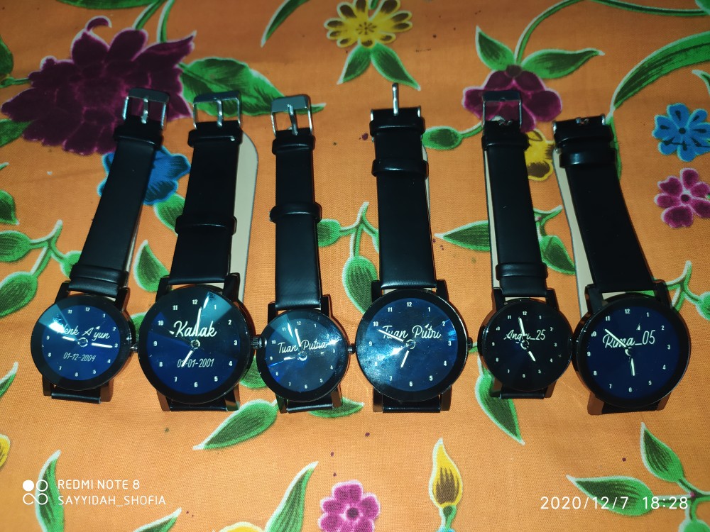 Jc-028b \ Jam Custom \ Bisa Custom Sesuai Keinginan \ Hadiah \ Ultah \ Pernikaha \ Rd Leather