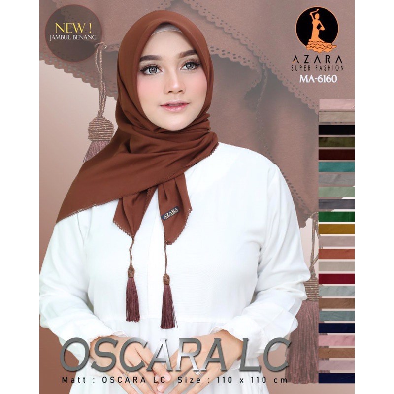 SEGIEMPAT JAMBUL OSKARA TEROMPET SEGI EMPAT HIJAB KERUDUNG KONCIR BY AZARA LASERCUT LC VOAL ADEM