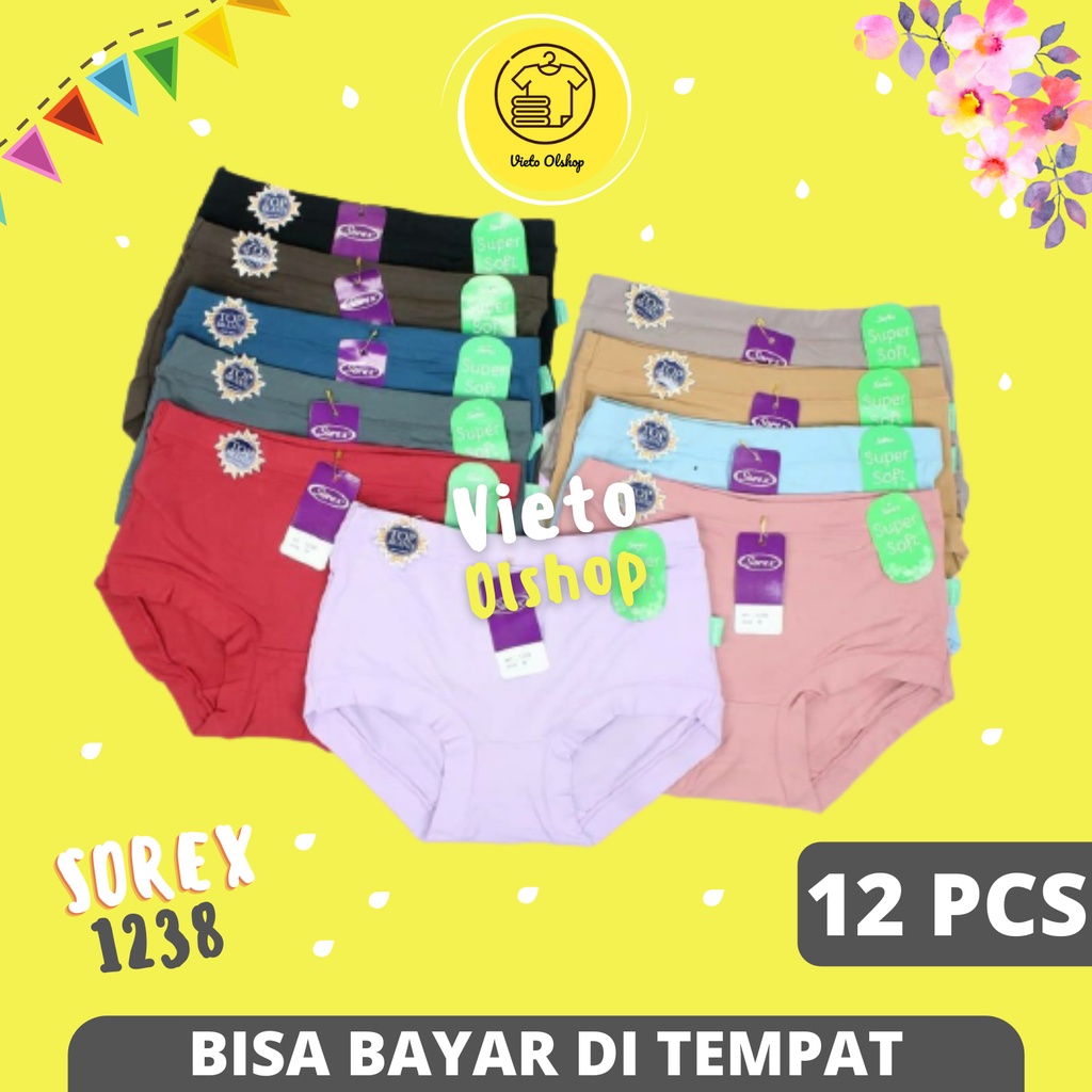 Celana Dalam Wanita Sorex 1238 Isi 12 Pcs Lusinan Pakaian Dalem Sorek Dewasa Underwear Daleman Cewek