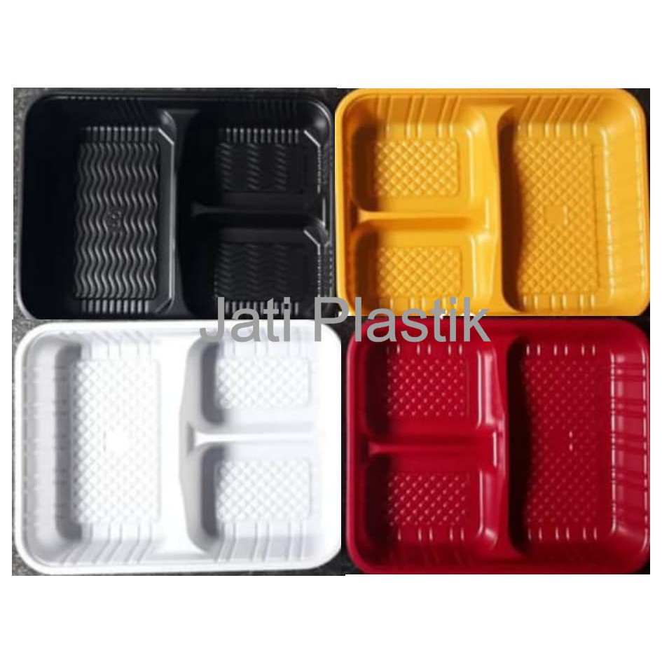 Tray Bento Sekat 3/Bento box/Lunch Box bento/Mika Bento