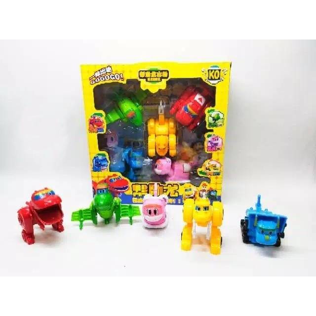 Kado Mainan Anak Cowok Gogo Dino 1 set isi 5 pcs / Mainan Edukasi Anak Gogo dino transform