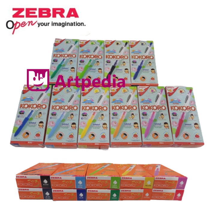 

Pulpen Gel Zebra Kokoro 1Lusin - Gel Pen Kokoro Set 0.5Mm