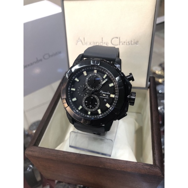 Jam tangan pria ALEXANDRE CHRISTIE AC 6588 MC - full black