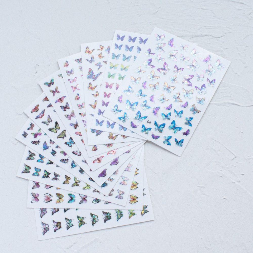 AUGUSTINA Agustina Perekat Stiker Kuku Laser Jepang Kuku Kecantikan DIY Stiker Kuku Nail Art Perhiasan Nail Art Dekorasi