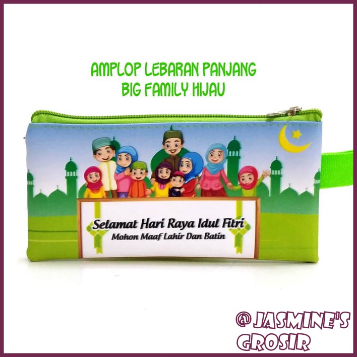 

Dompet Pouch Amplop Angpao Lebaran Panjang BIG FAMILY Hijau Idul Fitri