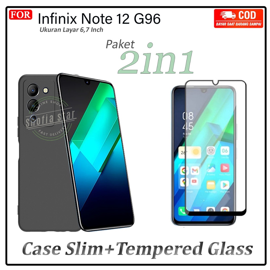 2IN1 CASE INFINIX NOTE 12 G96 12 VIP SOFTCASE SLIM MATTE PREMIUM BLACK CAMERA PROTECT CASING