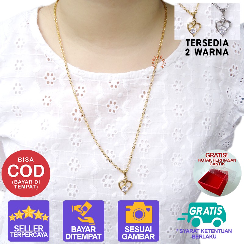 Lovelybutik kalung Titanium Anti Karat 4smar4 Kalung Wanita Titanium Model Terbaru Cw