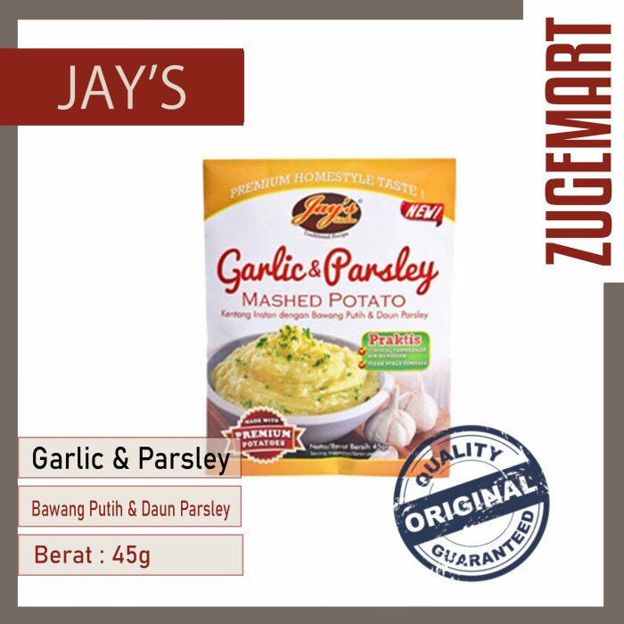 

Jay's Garlic & Parsley Mashed Potato / Mashed Potato / Kentang Instan