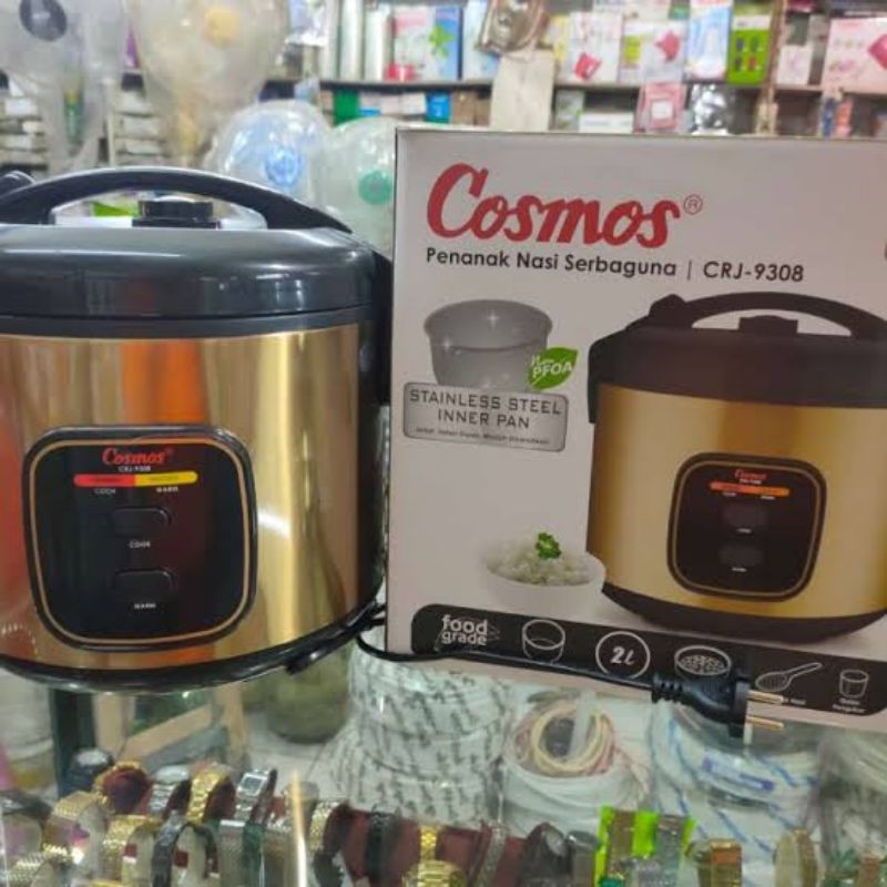 Rice Cooker Magic Com Cosmos CRJ 9308 Teflon Stainless Original Baru dan Bergaransi Resmi